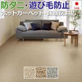 防ダニ 日本製 ルベリー(S) 本間サイズ ホットカーペット・床暖対応 遊び毛が出にくいラグ