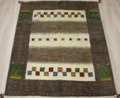 ペルシャギャベ　手織りラグカーペット　ギャベ ラグマット  ウール100%　BT2037(Y)　約155×196cm  世界に1枚だけ ブラウン