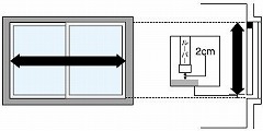 窓枠の内側に取り付ける場合(天井付け)