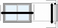窓枠より大きく取り付ける場合(正面付け)