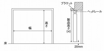 窓枠の内側に取り付ける場合(天井付け)