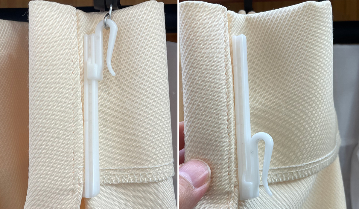 アジャスターフックで仕上がり調整可能