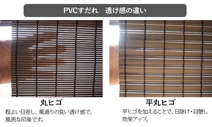 すだれ 簾 PVC 樹脂製 スダレ PVCすだれ 外吊りつよし くるっと付き (DA) 耐熱 防炎性 日本製 日除け 屋外 涼しい 暑さ対策 夏 通風  目隠し 巻き上げ 高耐久性 腐らない 和風 風流 エコ | オーダーカーペット・ラグマット通販ならインテリアショップゆうあい