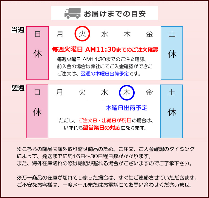 海外取り寄せ生地の納期について