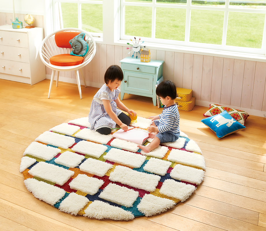 東リラグ Tor3847 デザインラグ カーペット マルチカラー レンガ柄 丸形 カラフル シャギー ポップ キッズ モダン おしゃれ じゅうたん 約140 140cm円形 オーダーカーペット ラグマット通販ならインテリアショップゆうあい 東リラグ Tor3847 デザインラグ カーペット マルチカラー レンガ柄 丸形 カラフル シャギー ポップ キッズ モダン おしゃれ じゅうたん 約140 140cm円形 オーダーカーペット ラグマット通販ならインテリアショップゆうあい