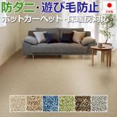 防ダニ 日本製 ルベリー(S) 江戸間サイズ ホットカーペット・床暖対応 遊び毛が出にくいラグ