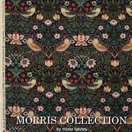 ウイリアムモリス柄 デザイン生地 モダ ファブリックス 日本製 幅110cm 10センチ単位 切売り コットン100 シーチング生地 Strawberry Thief いちご泥棒 8176 11 Y グリーン オーダーカーペット ラグマット通販ならインテリアショップゆうあい