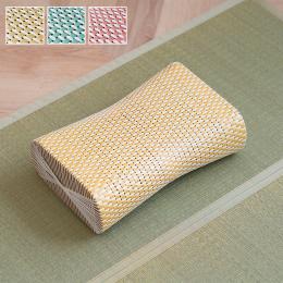 カラフル PP枕 (I) 枕 まくら PPまくら PP枕 籐枕風 ピロー 通気性 蒸れない ポリプロピレン 軽い 丈夫 手編み 約30×20cm