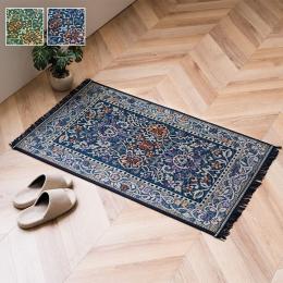 Fビビアン 玄関マット (I) 玄関 マット 室内 おしゃれ 日本製 国産 い草 自然素材 エレガント 約70×120cm ブルー