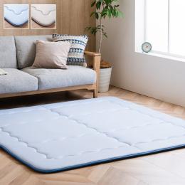 冷感ランド (I) 冷感 接触冷感 ひんやり カーペット ラグ 厚手 ボリューム 正方形 長方形 ブルー