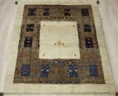 ペルシャギャベ　手織りラグカーペット　ギャベ ラグマット  ウール100%　BB18719(Y)　約151×182cm  世界に1枚だけ ブラウン